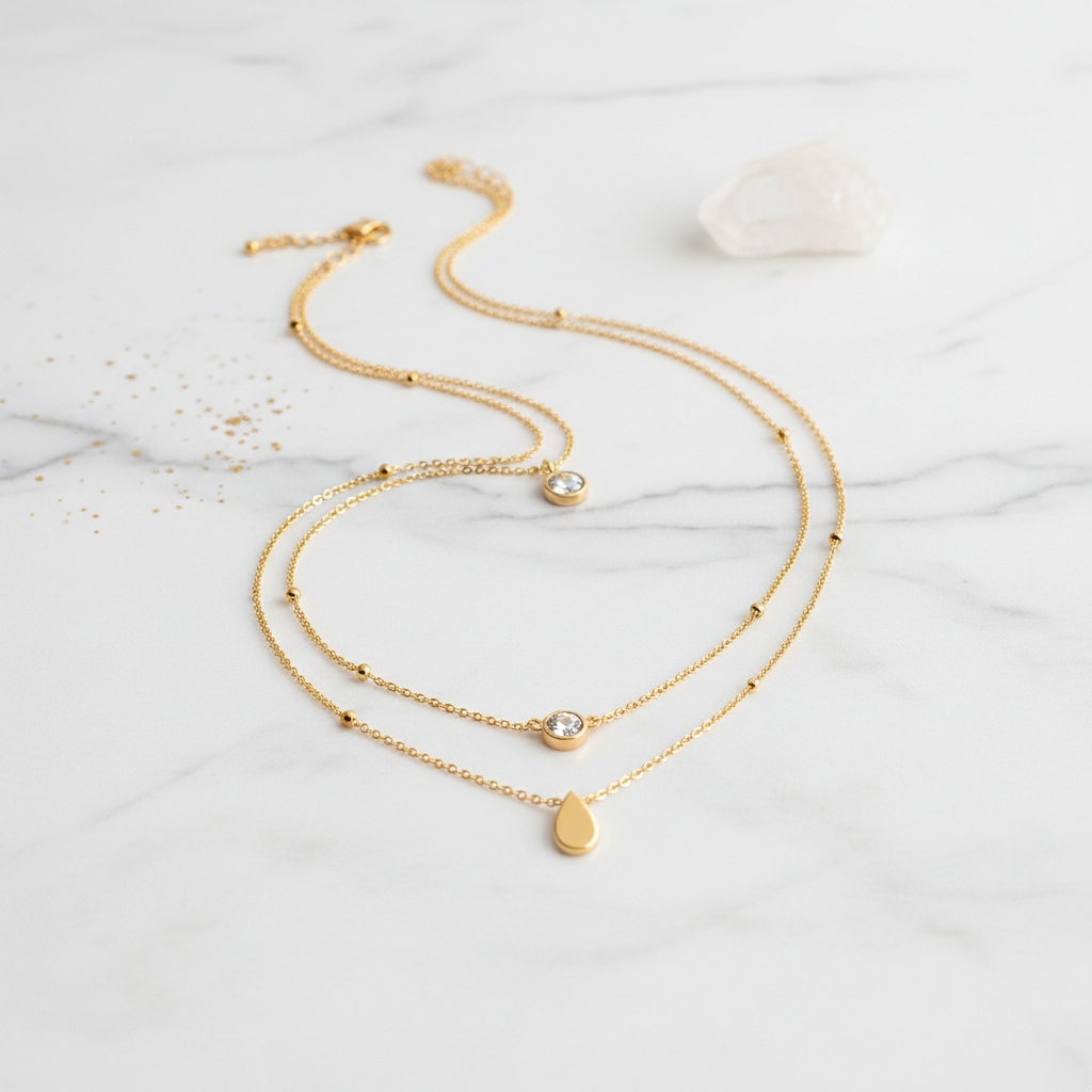 Gold Layered Pendant Necklace