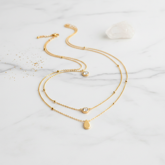 Gold Layered Pendant Necklace